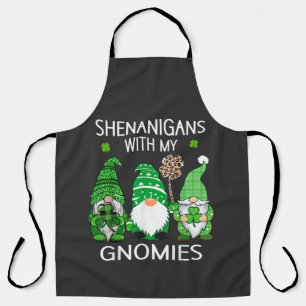 Tablier Gnomes léopard à shamrock chanceux de la Saint-Pat