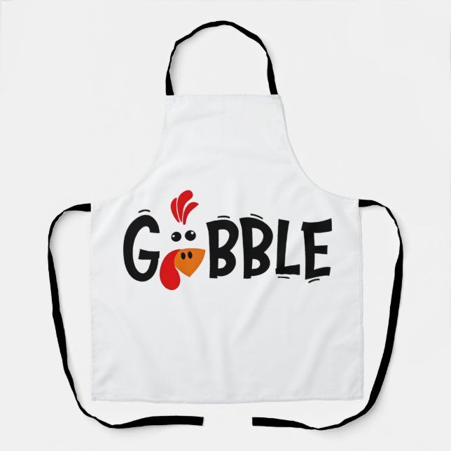 Tablier Gobble Funny Thanksgiving Turquie fête (Recto)
