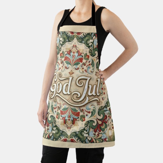 Tablier God Jul Norwegian Norway Christmas Apron (Insitu)