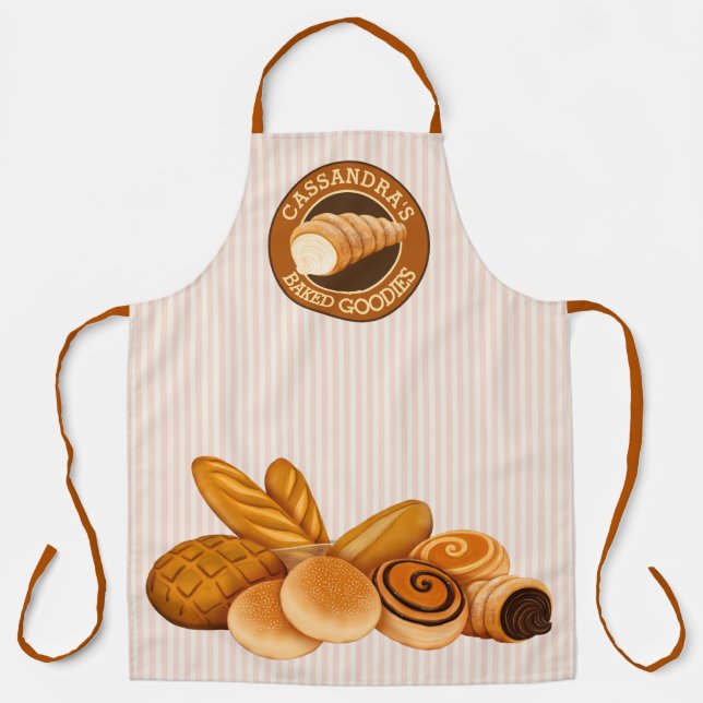 Tablier Godies cuites Pâtisserie Pain Baker Logo Bandes ro (Recto)