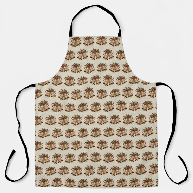 Tablier Gold Christmas Bells Holiday Apron (Recto)