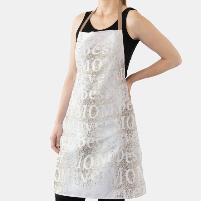 Tablier Gold Floral Botanique Moderne MAMA | meilleure MOM (Insitu)