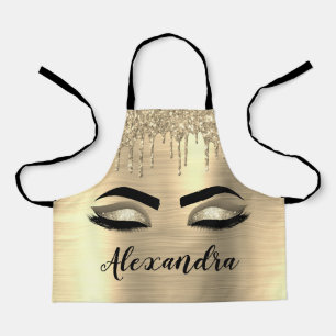 Tablier Gold Glitter Sparkle Eyelashes Monogram