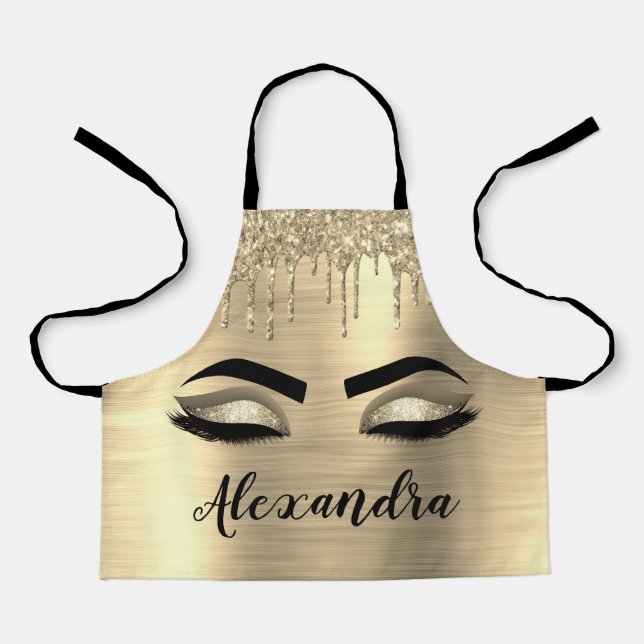 Tablier Gold Glitter Sparkle Eyelashes Monogram (Recto)