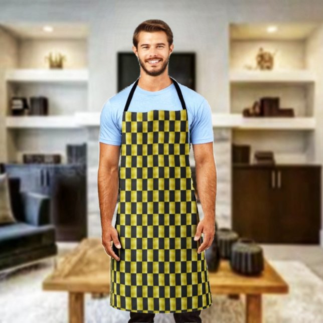 Tablier Gold-Panneau-Noir-IV (This eye-catching apron, is a great look for the family chef!)