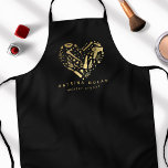 Tablier Gold Salon Heart Hair Styliste Nom personnalisé<br><div class="desc">Gold Salon Heart Hair Styliste Nom personnalisé Apron</div>