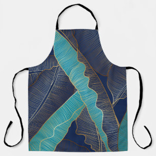 Tablier Golden Banana Leaf : Motif de luxe.