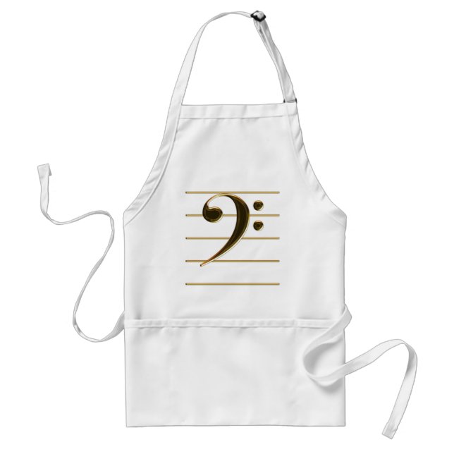 Tablier Golden Bass Clef Music Note (Devant)