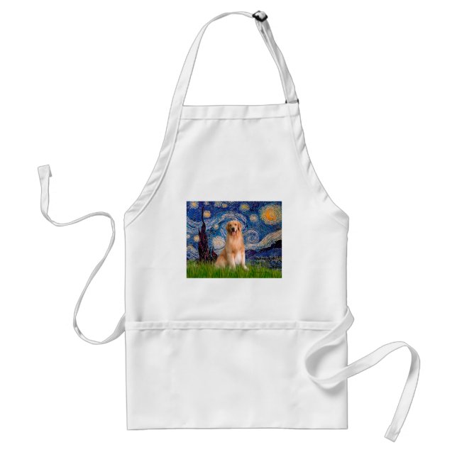 Tablier Golden Retriever 8 - Nuit étoilée (Devant)