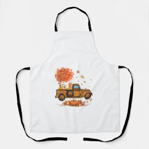 Tablier Golden Retriever Citrouille Camion Automne Leaf au