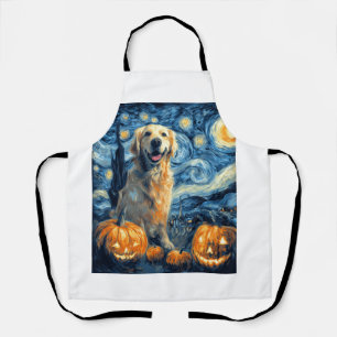 Tablier Golden Retriever Citrouille Nuit Étoilée Chien Mam