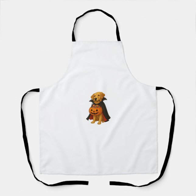 Tablier Golden Retriever Halloween Chien avec bonbon Citro (Recto)