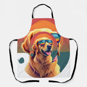 Tablier Golden Retriever pour enfants garçons filles lunet