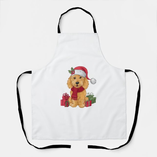 Tablier Goldendoodle chien vêtements de Noël Santa Hat Chi (Recto)