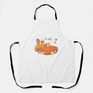 Tablier Goldendoodle Citrouille Camion Automne Leaf Thanks
