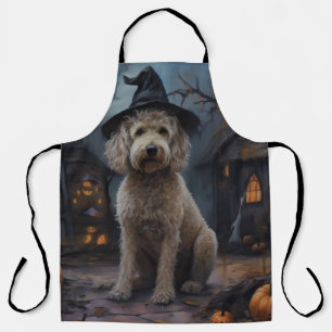 Tablier Goldendoodle Citrouille Halloween effrayant
