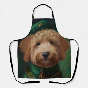 Tablier Goldendoodle Dog en tenue de la Saint Patrick