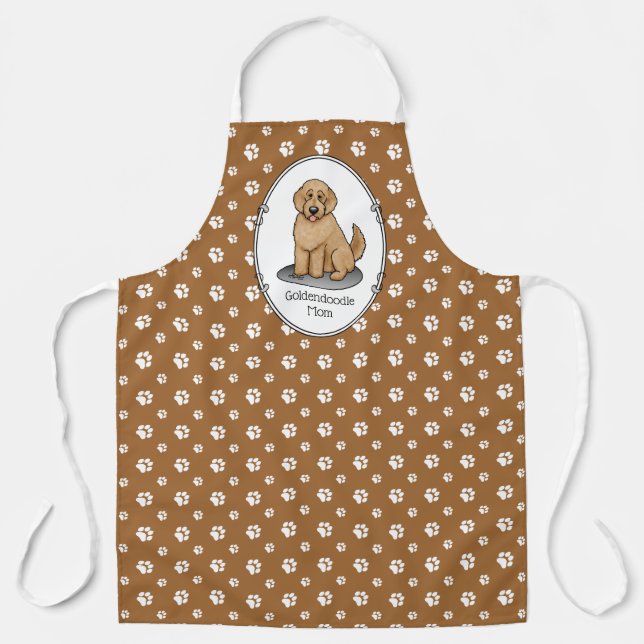 Tablier Goldendoodle Mom Doodle Mom (rouge doré) (Recto)