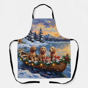 Tablier Goldendoodle Noël Bateau Fêtes