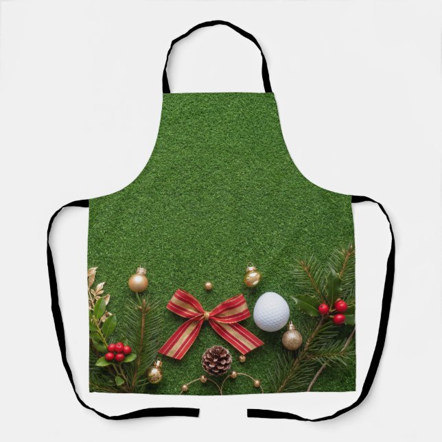 Tablier Golf de Noël sur gazon vert (Recto)