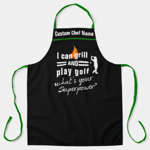 Tablier Golf Grill BBBQ Apron, What's Your Superpower Funn