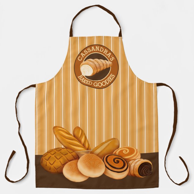Tablier Goodies cuites Pâtisserie Pain Bread Baker Dessins (Recto)