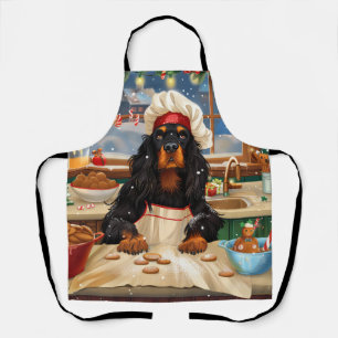 Tablier Gordon Setter Gâteau de vacances : Noël festif