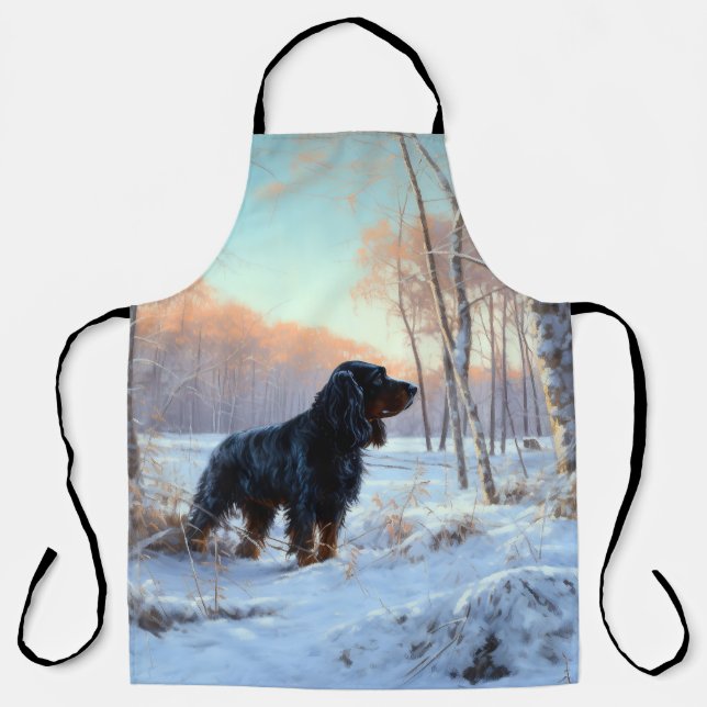 Tablier Gordon Setter Qu'il neige Noël (Recto)