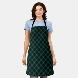 Tablier Gordon tartan bleu vert carreaux