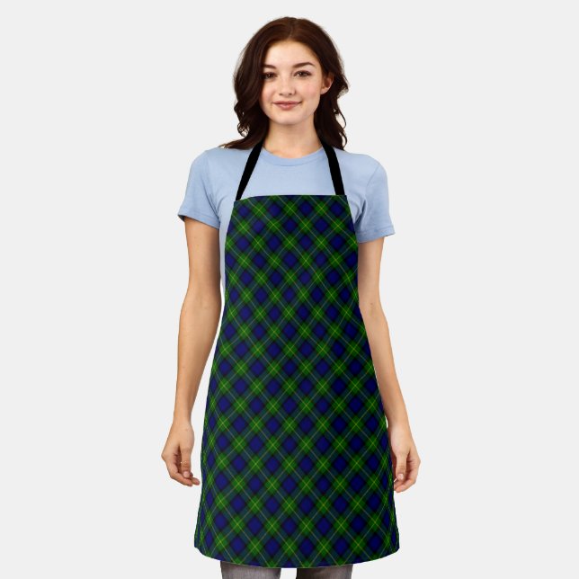 Tablier Gordon tartan bleu vert carreaux (Porté)