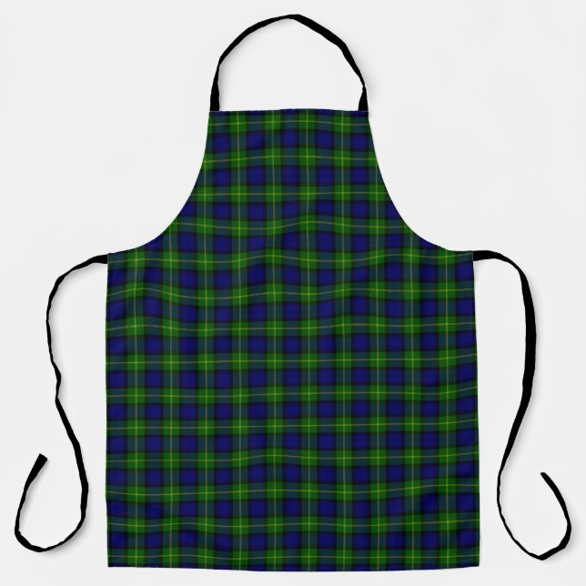 Tablier Gordon tartan bleu vert carreaux (Recto)
