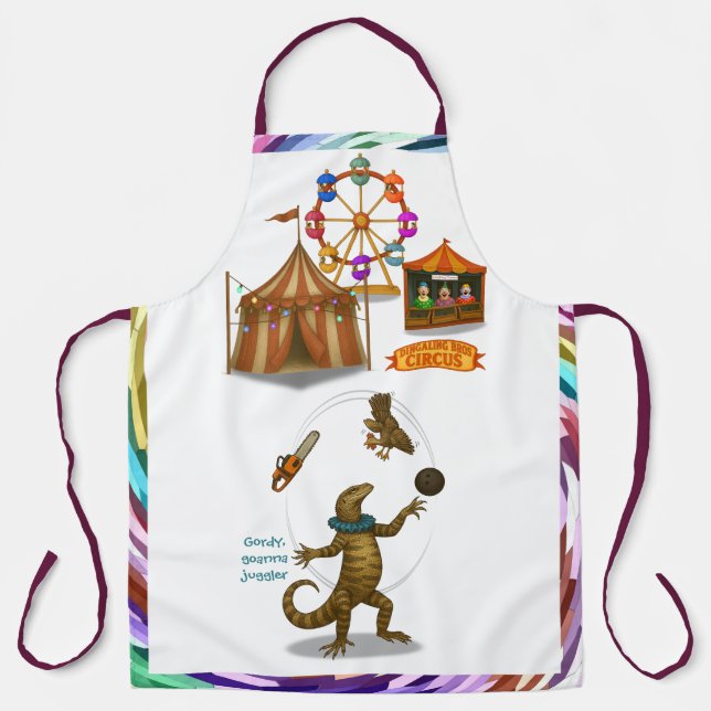 Tablier Gordy, goanna juggler (Recto)