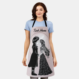 Tablier Gothique Emo Enfants Kiss Valentine's Day