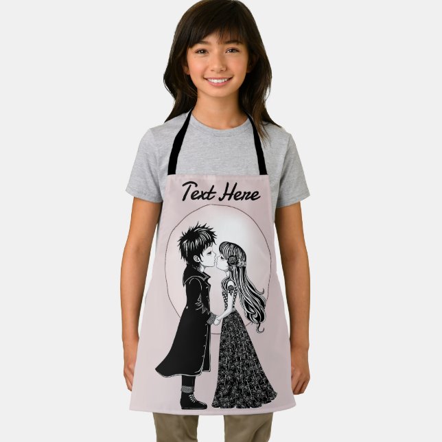 Tablier Gothique Emo Enfants Kiss Valentine's Day (Insitu)