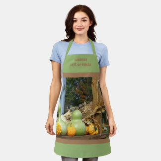 Tablier Gourds Et Cornstalks Pays Automne Personnalisé