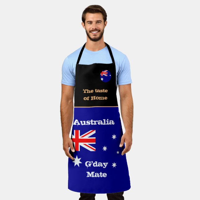 Tablier Goût de la maison & drapeau australien /Cuisine au (Porté)