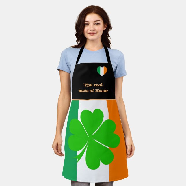 Tablier Goût de la maison & drapeau irlandais, Irlande /Cu (Porté)