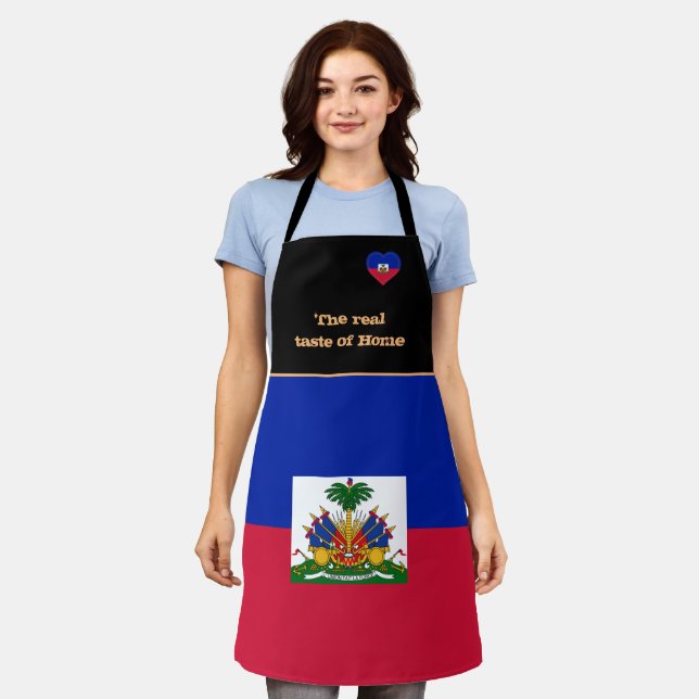 Tablier Goût de la maison et Drapeau haïtien, Haïti /Cuisi (Porté)