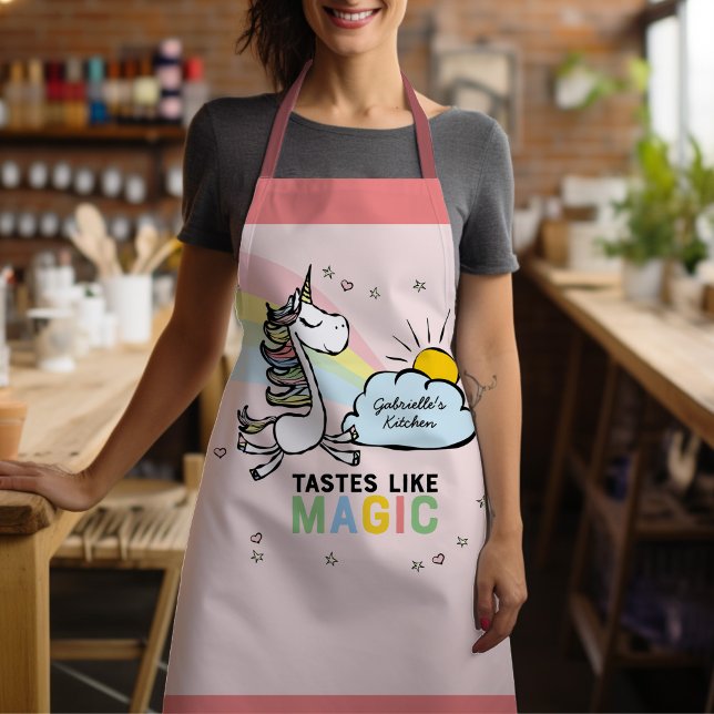 Tablier Goûts Comme La Cuisine Magique Unicorne (Let a magic unicorn point you to your sparkling next kitchen creation. Let's eat!)