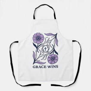 Tablier Grace Wins Floral Christian Vintage Engraving Tee_