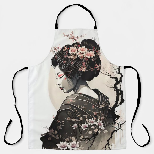 Tablier Gracieuse geisha japonaise - (Recto)