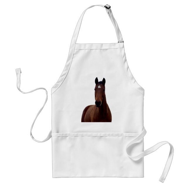 Tablier Grand Cheval Brun Majestueux,  (Devant)
