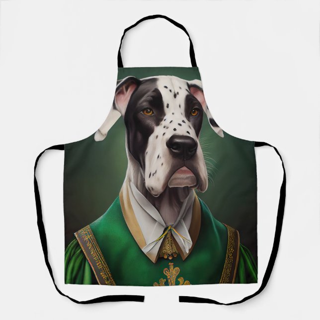 Tablier Grand Danois en robe de la Saint-Patrick (Recto)