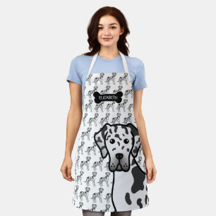 Tablier Grand Danois Harlequin Chien de Dessin Animé Migno