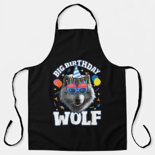 Tablier Grand Loup d'anniversaire pour les loups