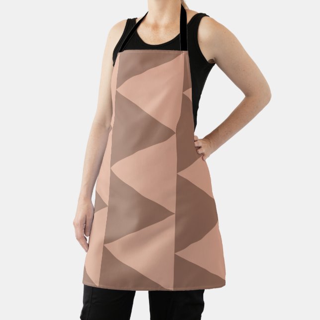 Tablier Grand Triangles géométriques Mocha Mousse Dusty ro (Insitu)