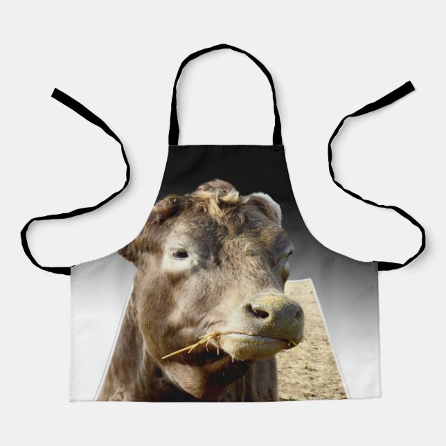 Tablier Grand Visage Brown Vache, Enfants Plein Impression (Recto)