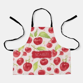 Tablier Grande Cerise Aquarelle colorée Personaliz Motif
