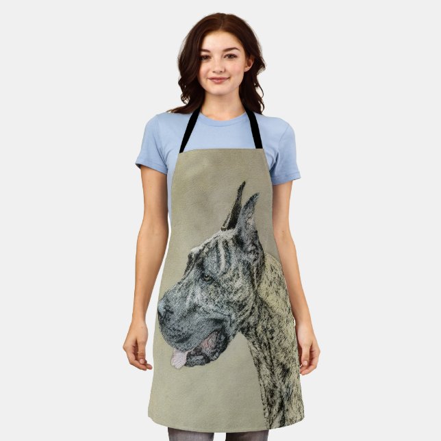 Tablier Grande Danse (Brindle) Peinture - Art Chien origin (Porté)