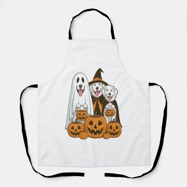 Tablier Grande Pyrenees Chien Fantôme Sorcière Halloween C (Recto)